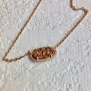 Kendra Scott Elisa Rose Gold Drusy Necklace